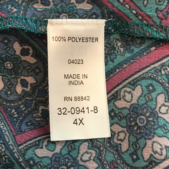 CATHERINES Open Front Cardigan Kimono Bohemian Tunic Blouse Women’s Plus Size 4X - Picture 10 of 16